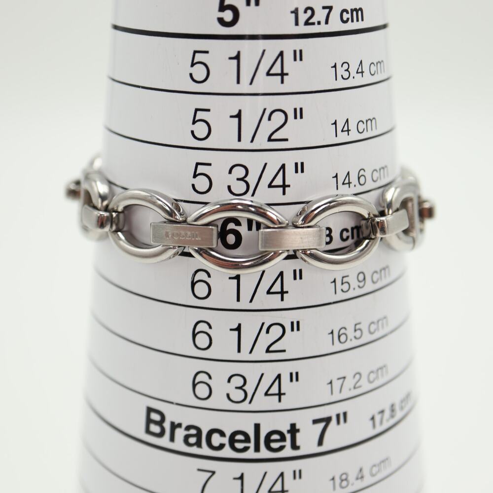 Fossil Womens Silver Tone 23mm Purple Round Watch Bracelet ES2428 w New Battery - Picture 4 of 12